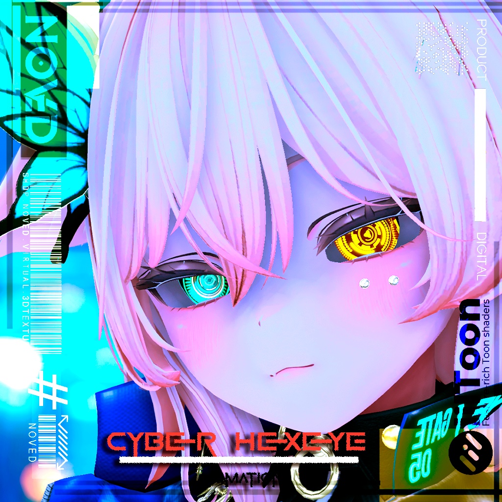 【Cyber HeXeYE/サイバーヘクセ】Eye animation HD texture+3Types BaseColor's