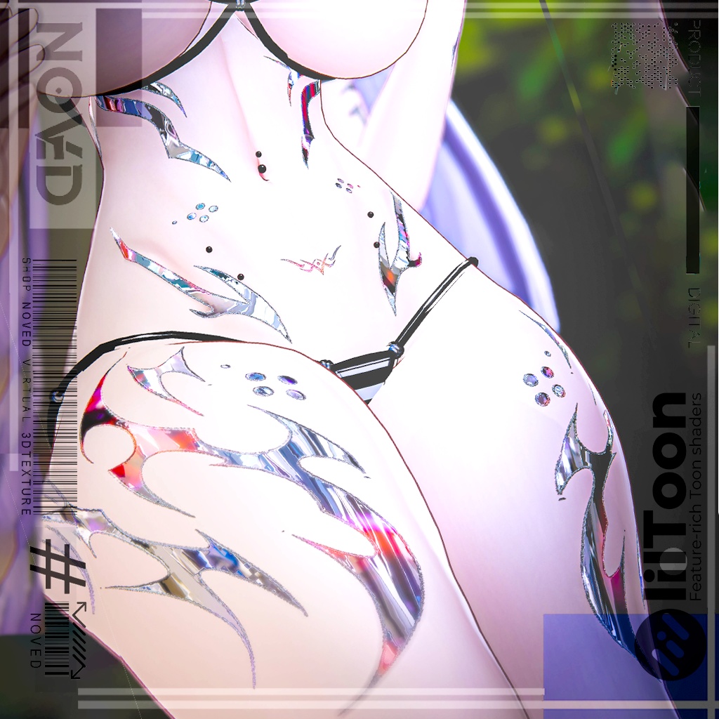 🪽✨【Silver Pulse Tattoo/シルバーパルス】16 avatars 4K textures/16体のアバター用4KテクスチャHD