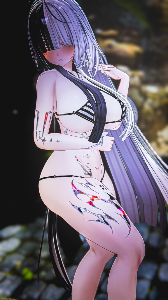 🪽✨【Silver Pulse Tattoo/シルバーパルス】16 avatars 4K textures/16体のアバター用4KテクスチャHD