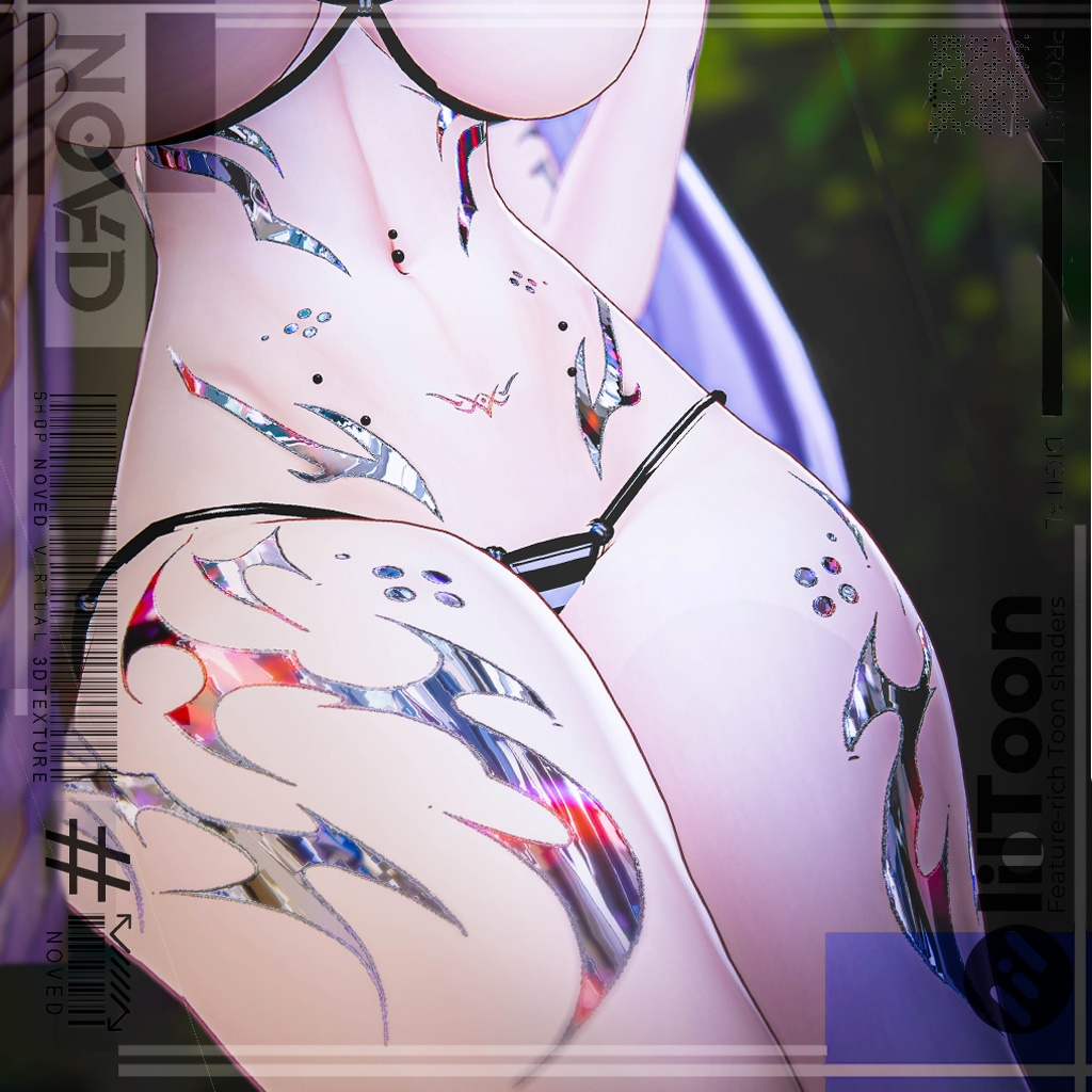 🪽✨【Silver Pulse Tattoo/シルバーパルス】16 avatars 4K textures/16体のアバター用4KテクスチャHD