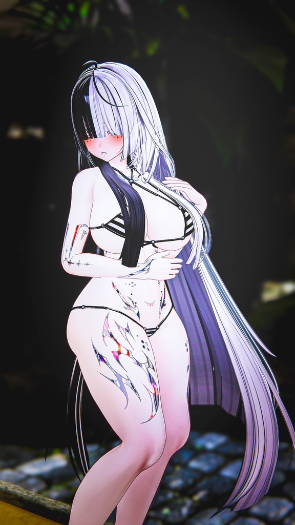 🪽✨【Silver Pulse Tattoo/シルバーパルス】16 avatars 4K textures/16体のアバター用4KテクスチャHD