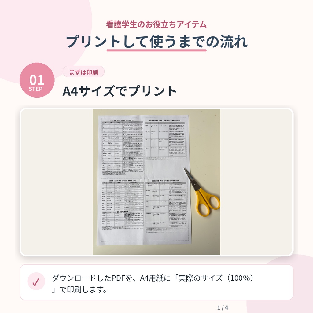 検査データ一覧 A6カード 4枚セット「この検査でなにがわかるの?」 看護学生・実習に必携!