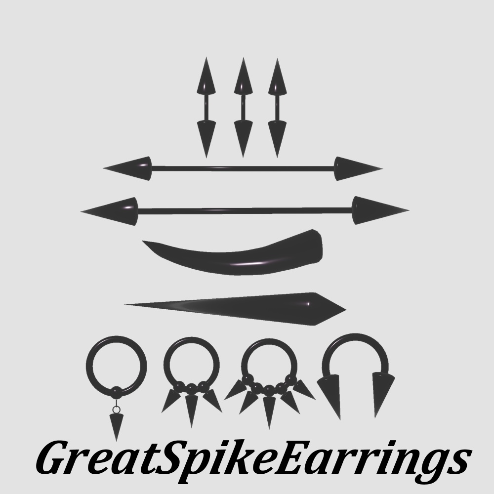 【VRC想定】Great Spike Earrings みみのこ対応