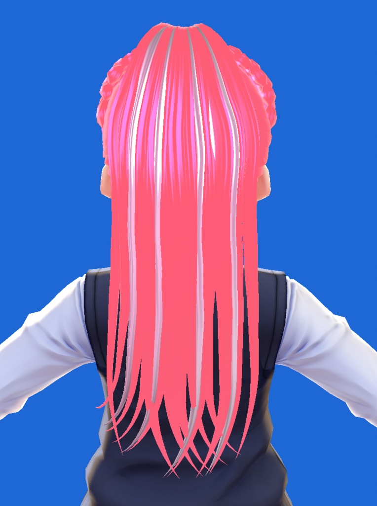 【VRoid】三つ編みポニーテール♡ボーン設定済み《髪型プリセット》