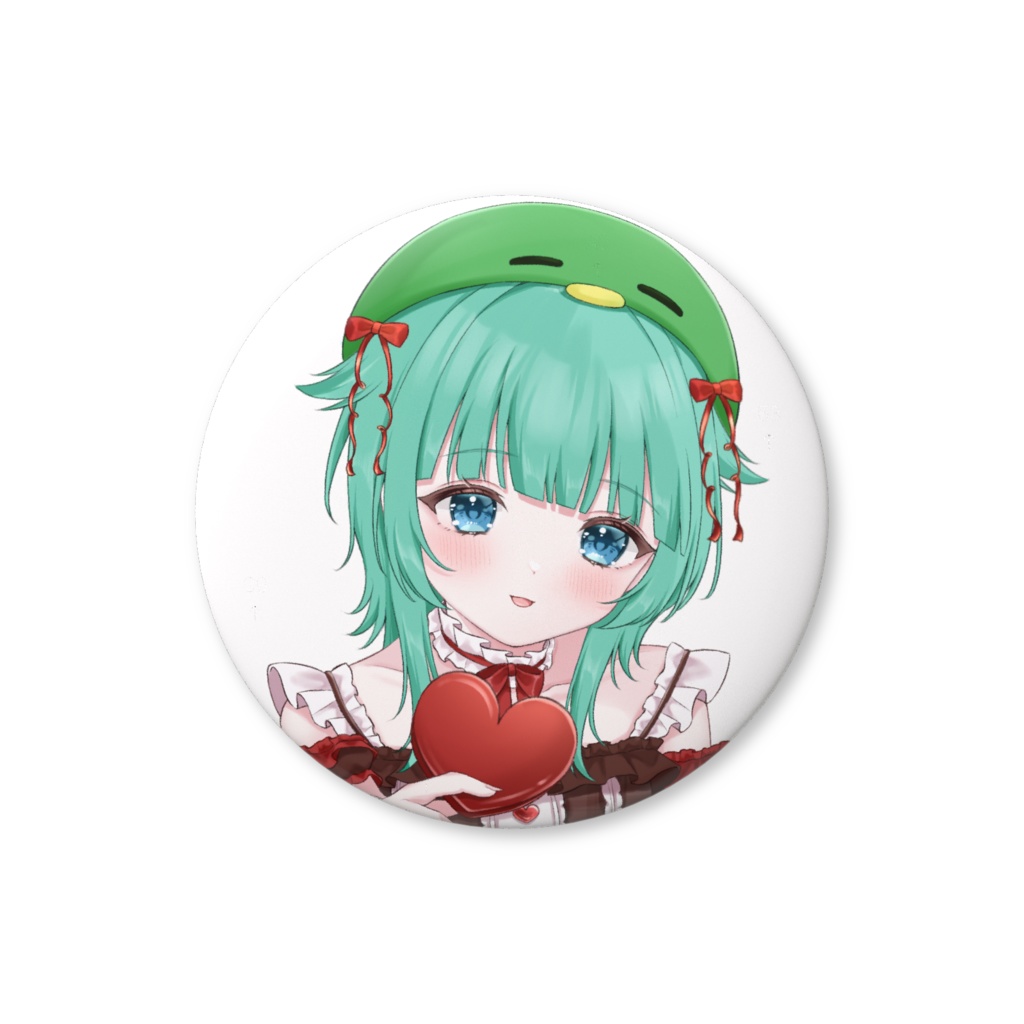 胡瓜　缶バッジ　バレンタインver.
