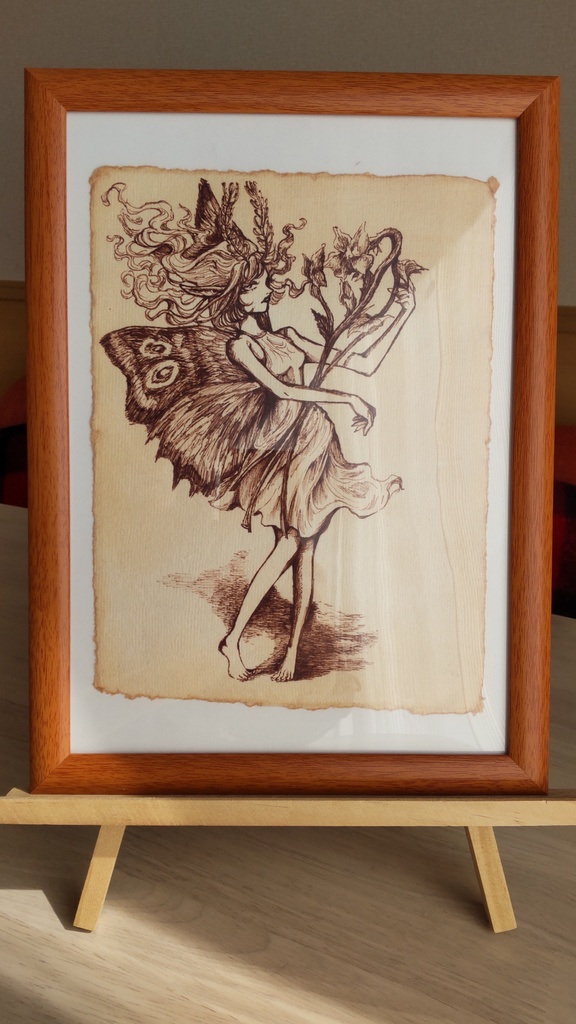 ペン画『妖精』原画 22×16cm 