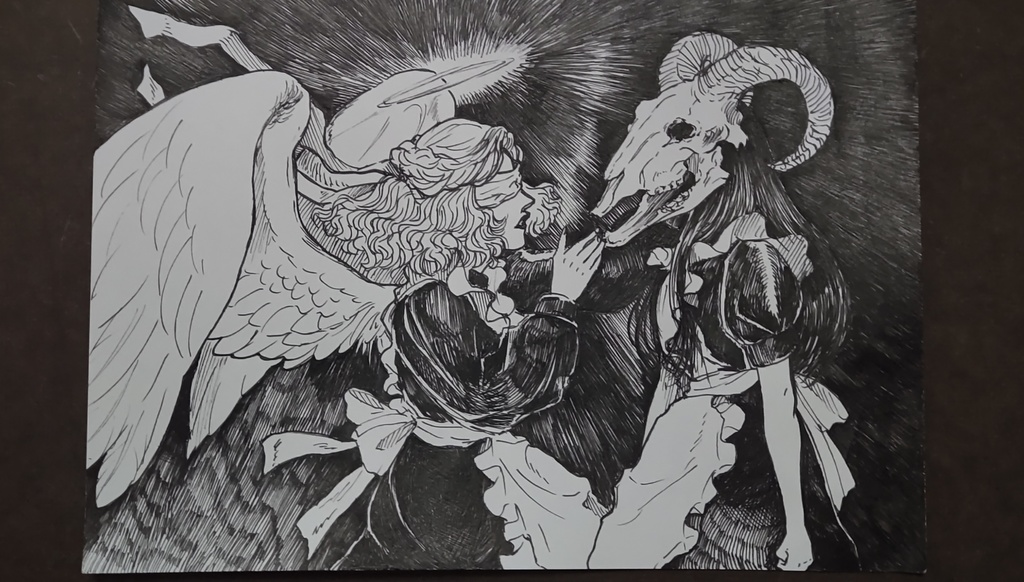 アナログ原画『Angel, come towards the clapping hands』