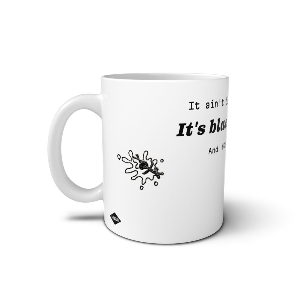 『白か黒かではなく白と黒なのだ臆病者め』ウサギたちの挽歌マグカップ