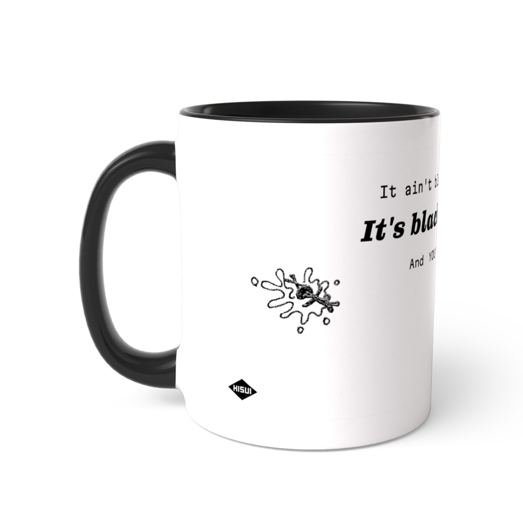 『白か黒かではなく白と黒なのだ臆病者め』ウサギたちの挽歌マグカップ (2トーン)