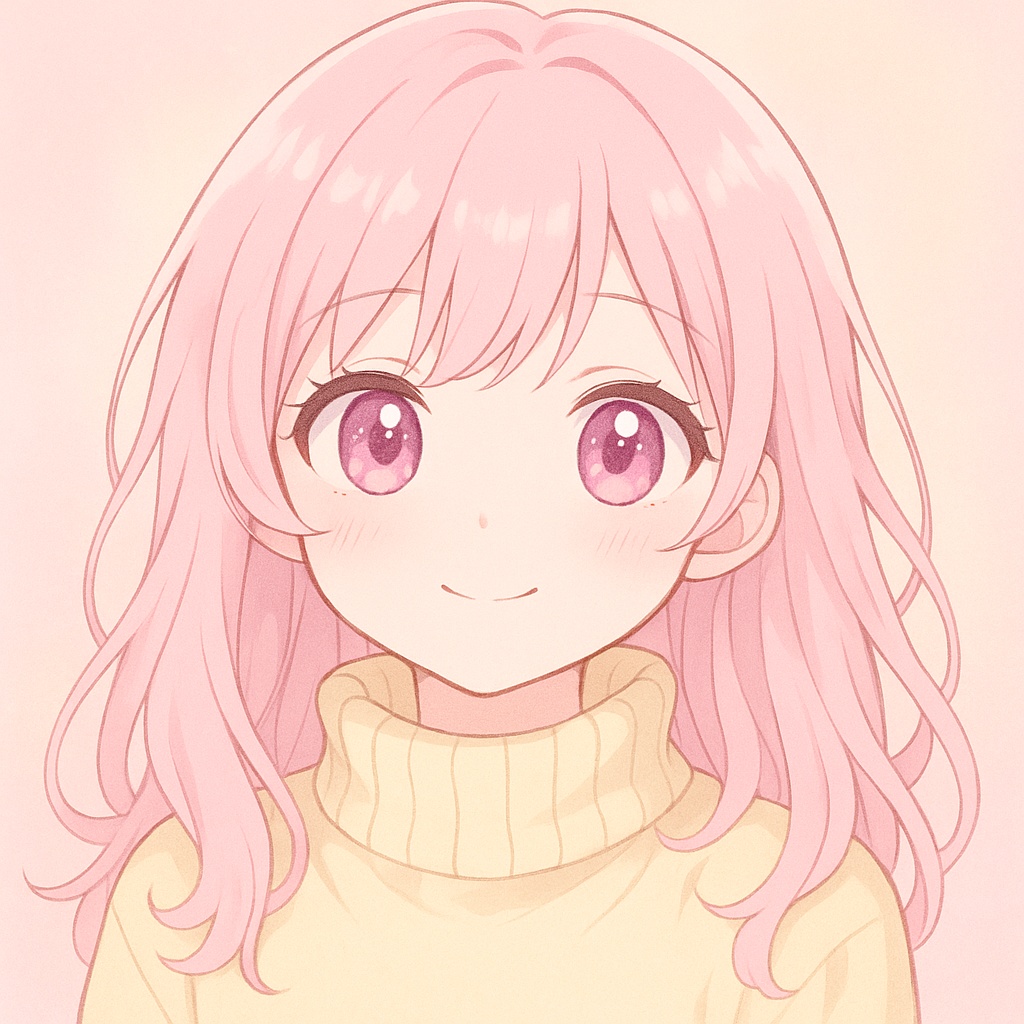 「Pastel Pink × Yellow やさしい女の子アイコン」