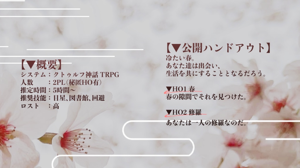 【CoC】修羅を生きる君たちへ SPLL:E198328