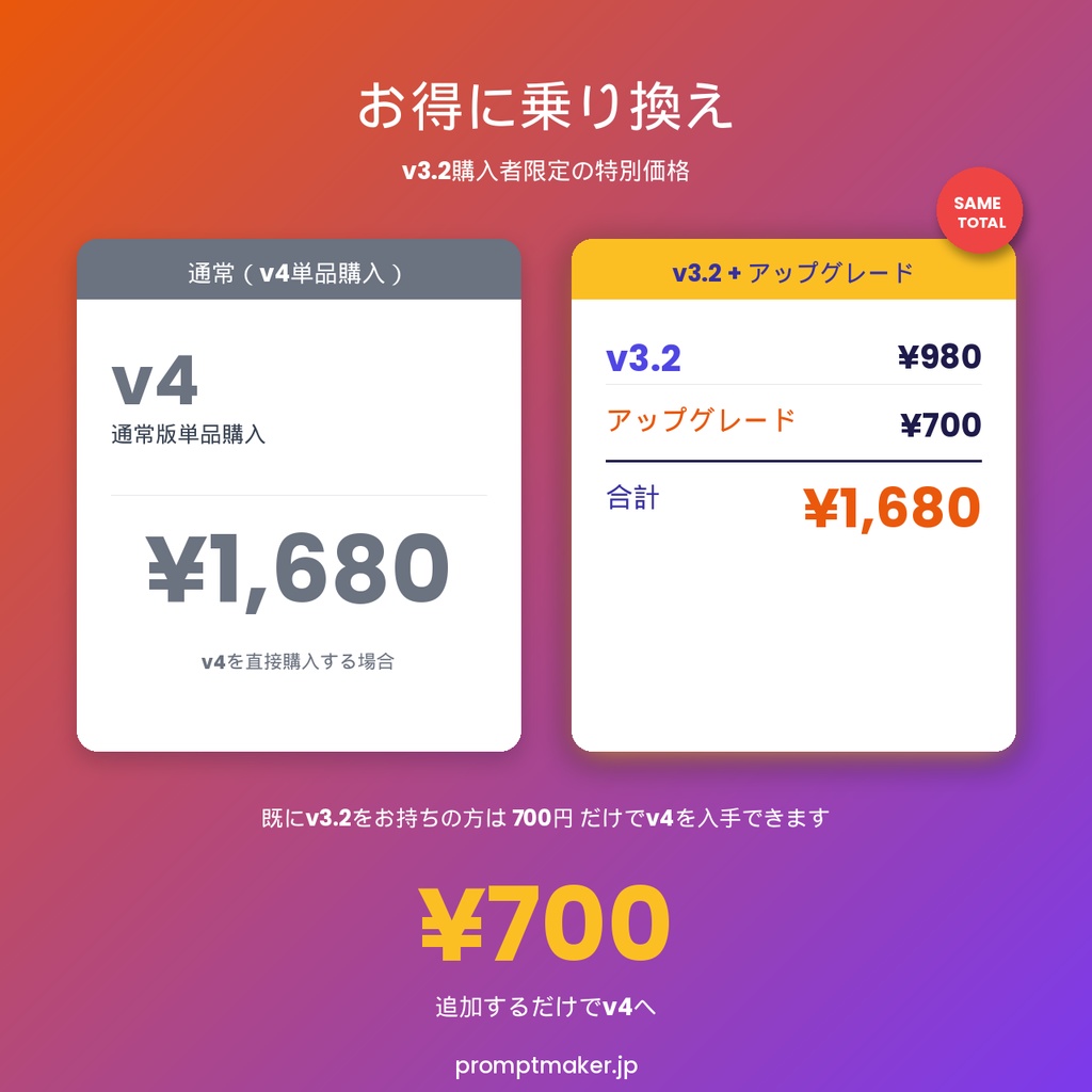 【購入者向け】アップグレード版