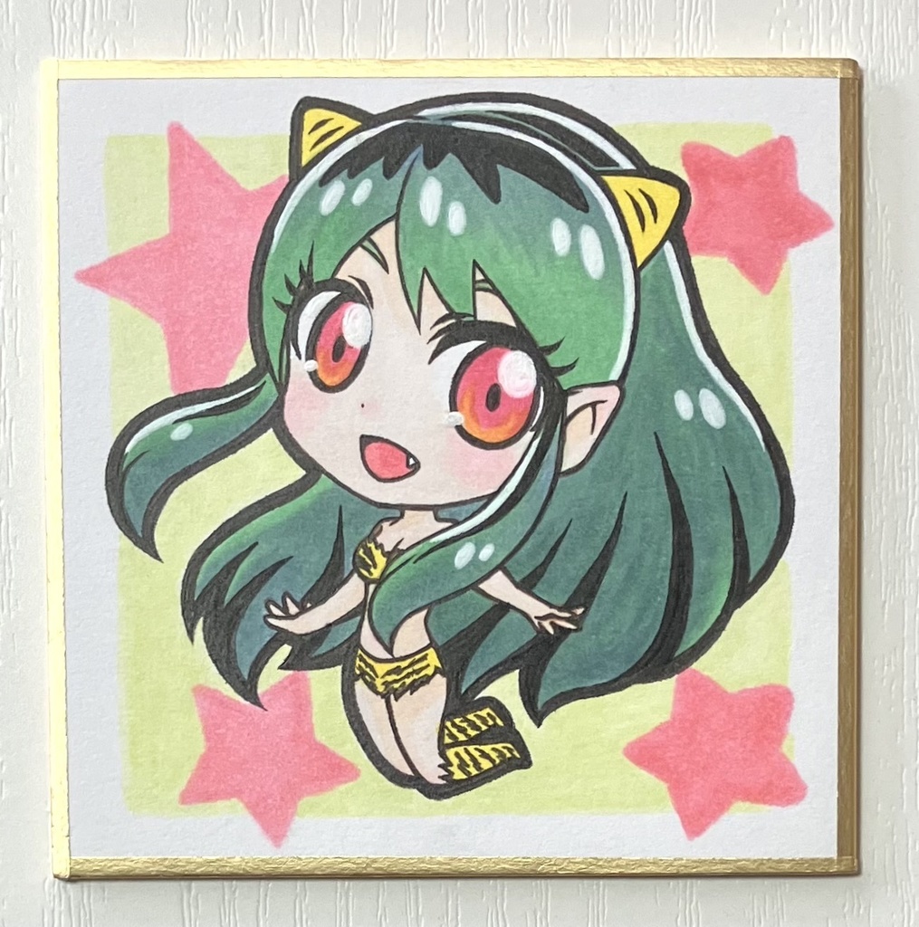 手描きイラスト 同人 ラムちゃん １点物原画 色紙