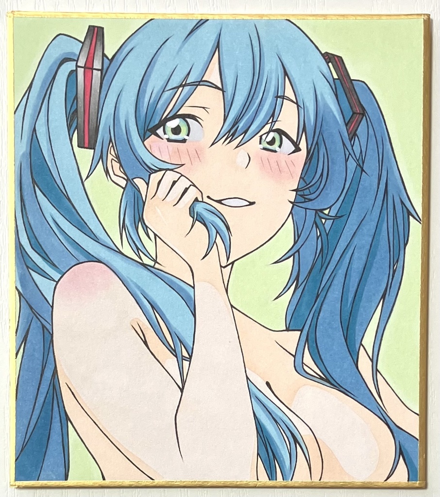 手描きイラスト 初音ミク アナログ 色紙 セット