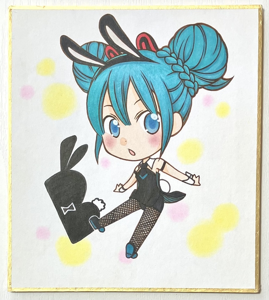 手描きイラスト 初音ミク アナログ 色紙 セット