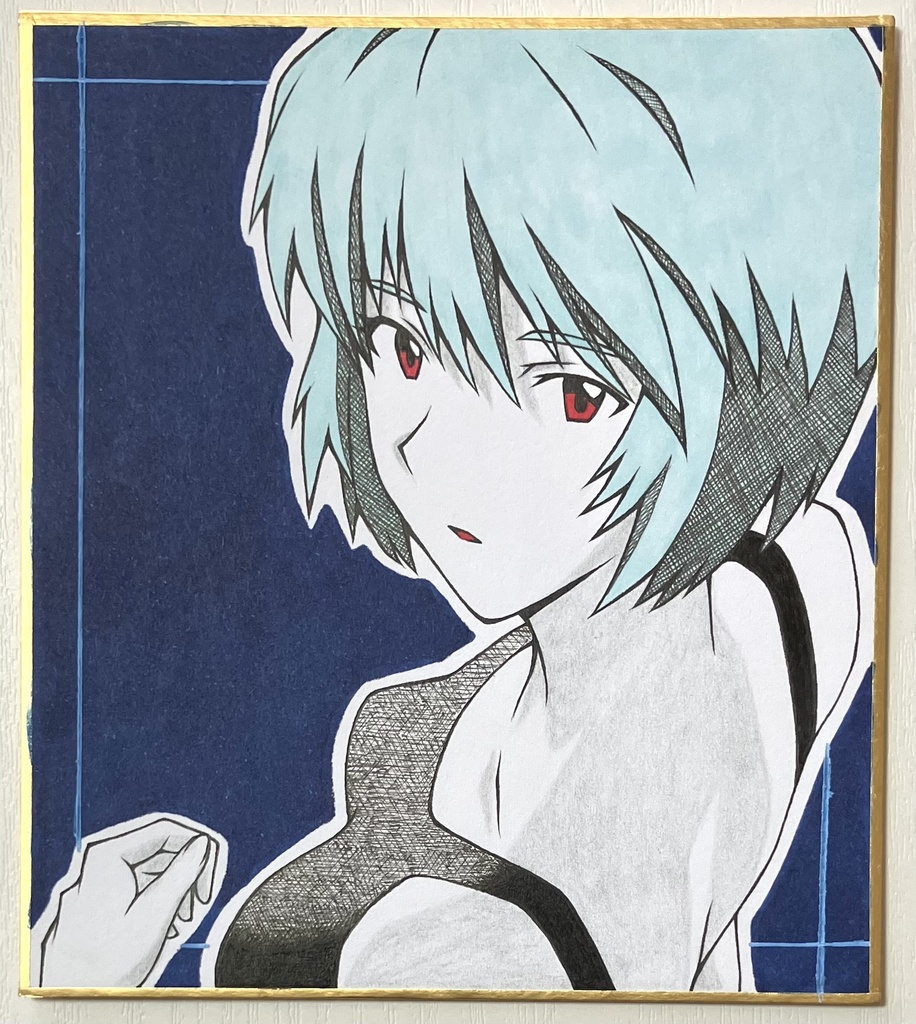 手描きイラスト エヴァンゲリオン 綾波レイ 同人 １点物原画