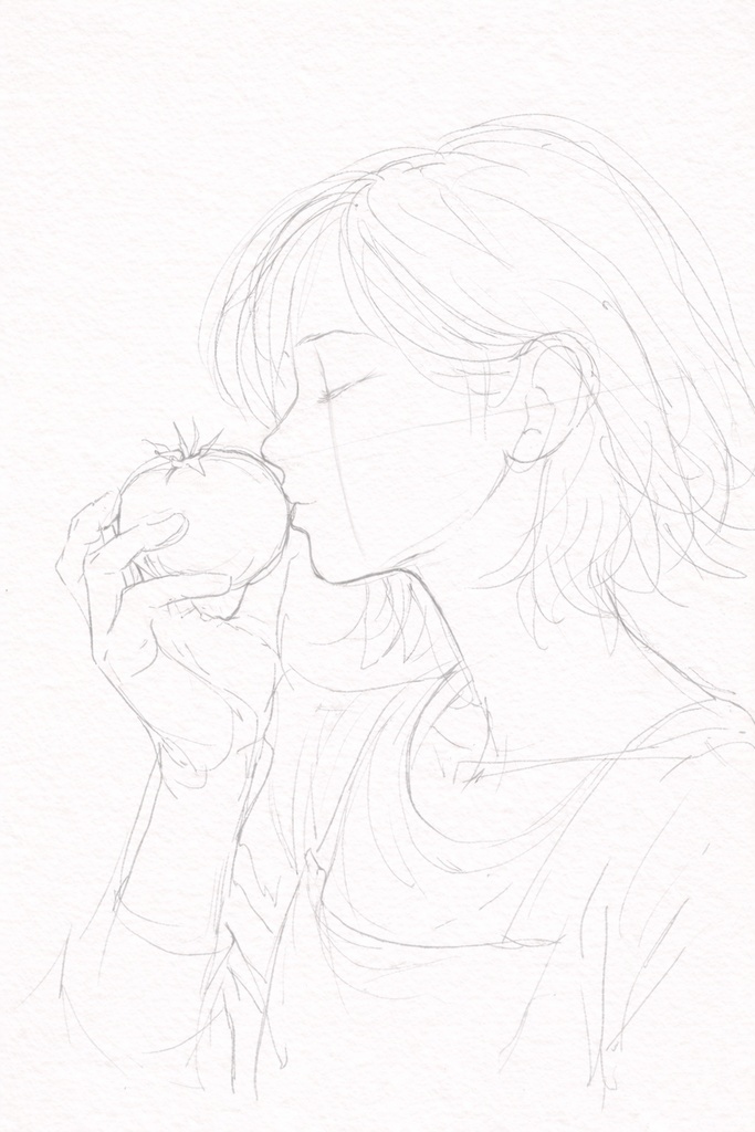 堕ちたトマト。剥けて、濡れて……。