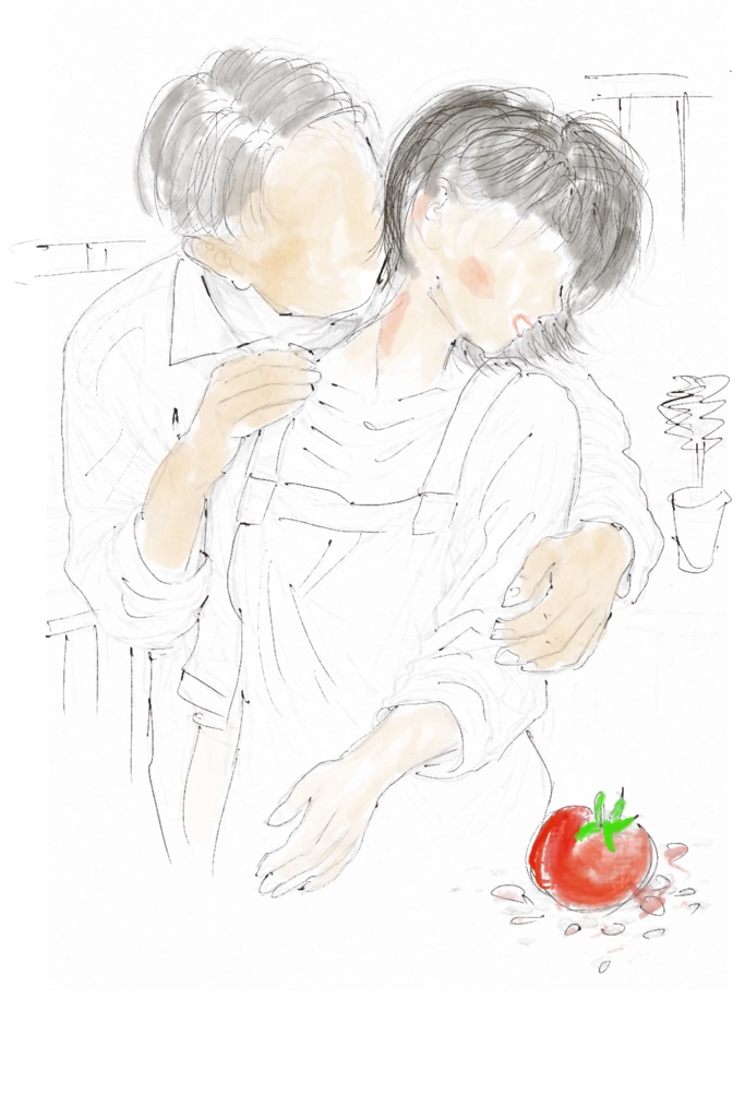 堕ちたトマト。剥けて、濡れて……。