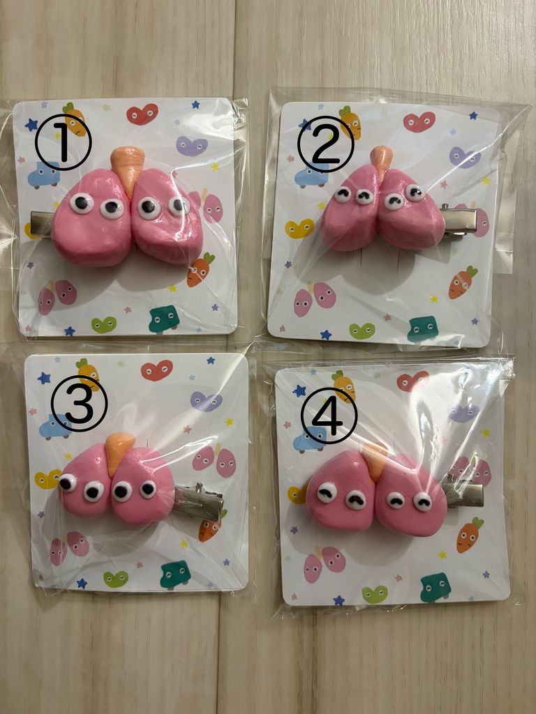 しまぼうの前髪クリップ　は〜い