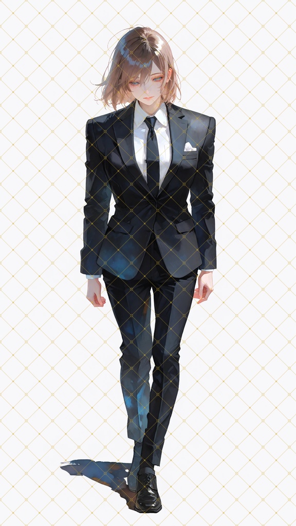 【立ち絵】スーツ長髪男性