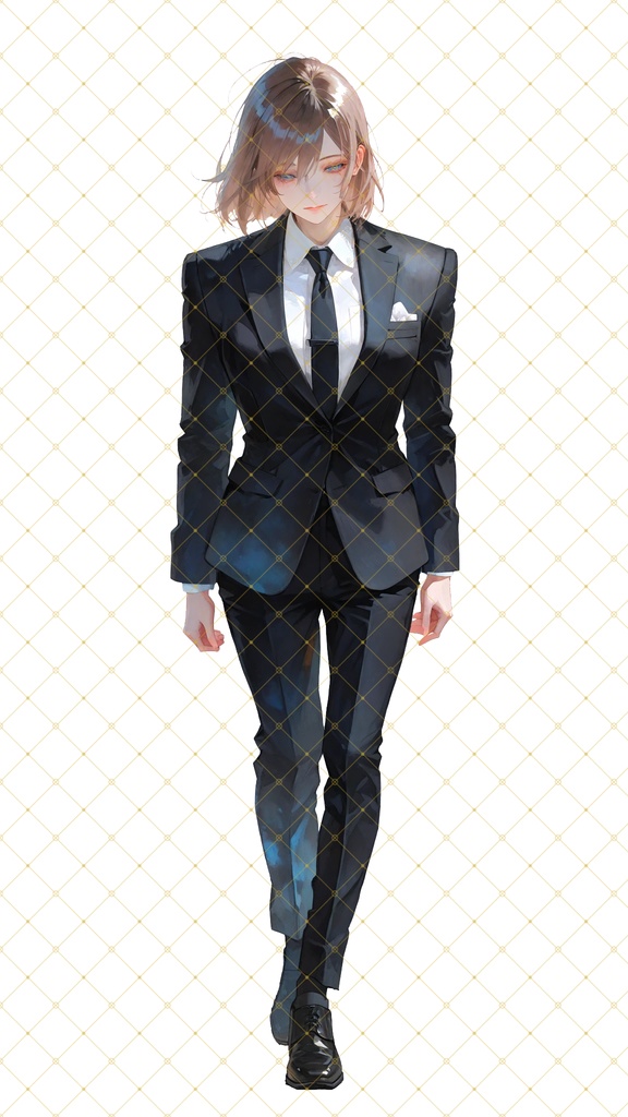 【立ち絵】スーツ長髪男性