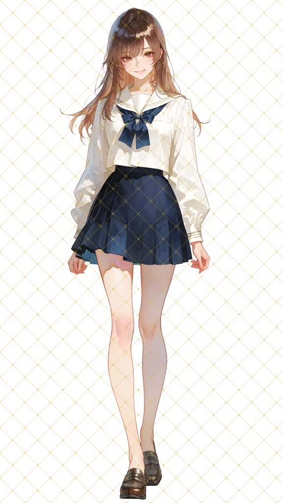 【立ち絵】制服茶髪女子