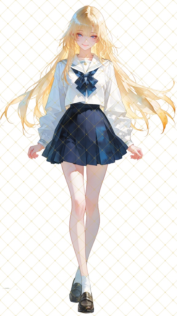 【立ち絵】制服金髪女子