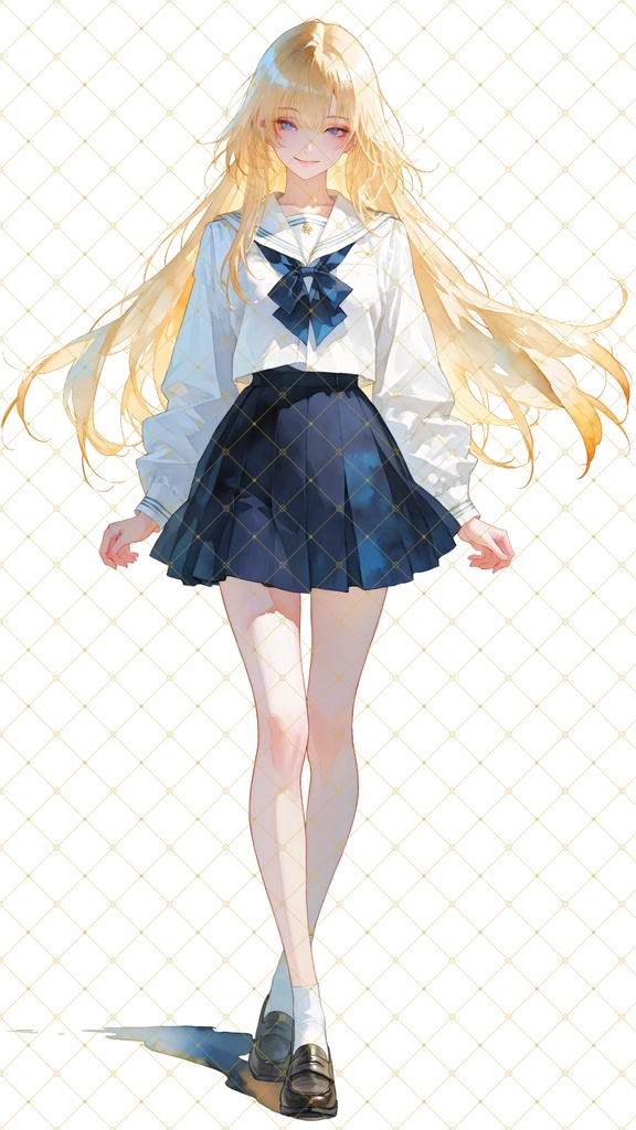 【立ち絵】制服金髪女子