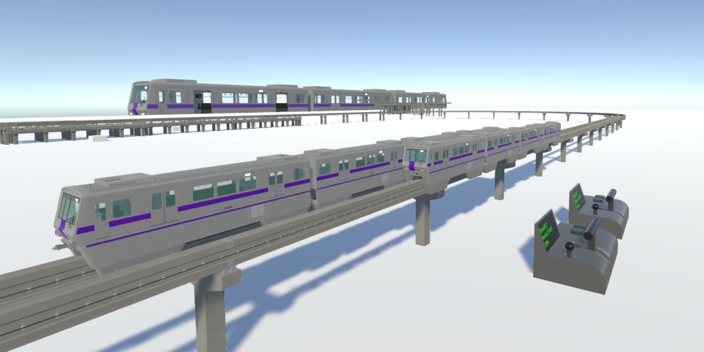 【3Dモデル】N2100系モノレール+レールセット