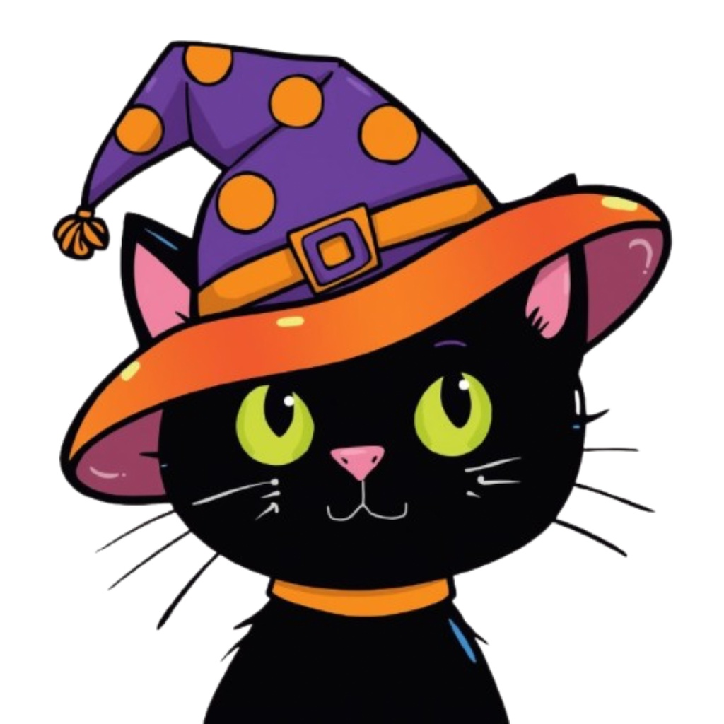 ポップでカラフルなハロウィンクリップアートセット(全12種)