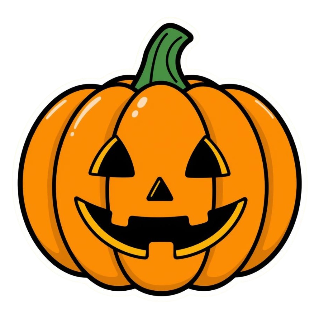 ポップでカラフルなハロウィンクリップアートセット(全12種)