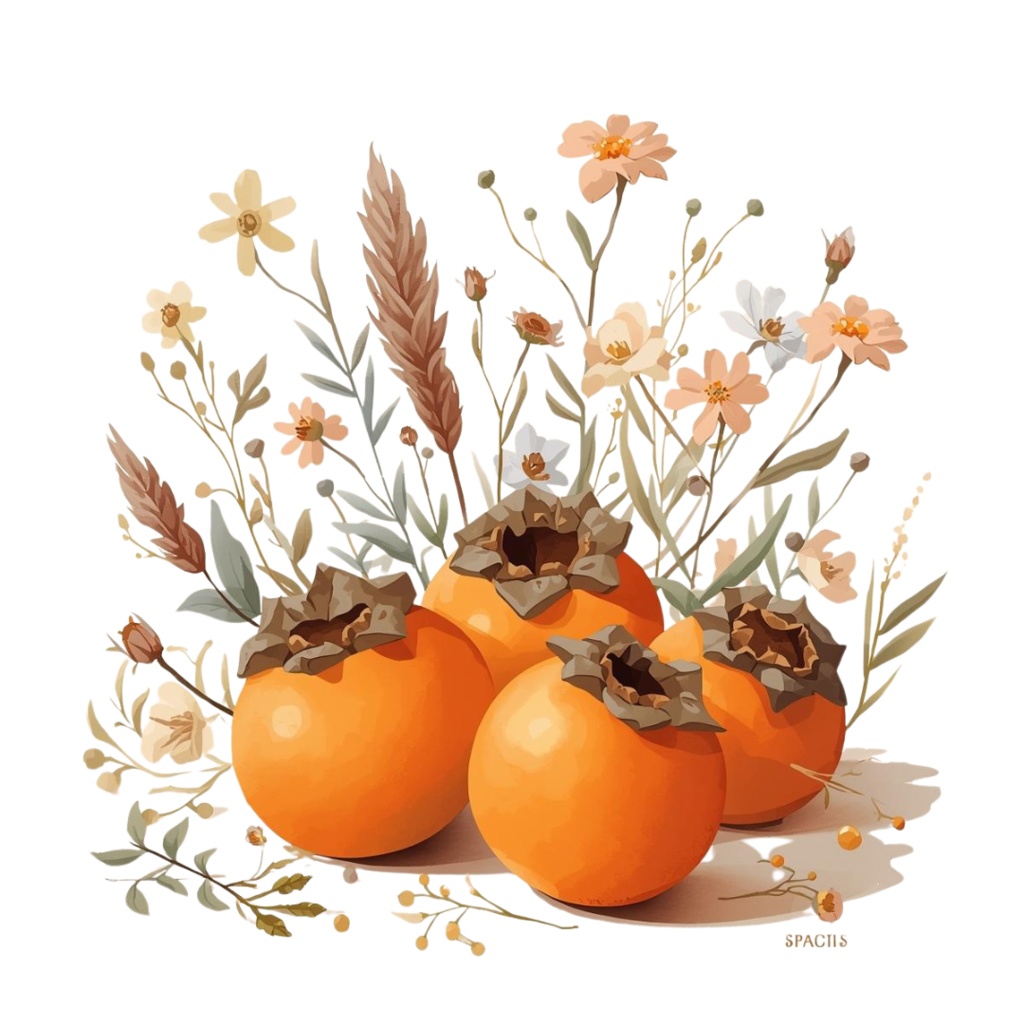 秋の果物 × カフェ風クリップアートセット