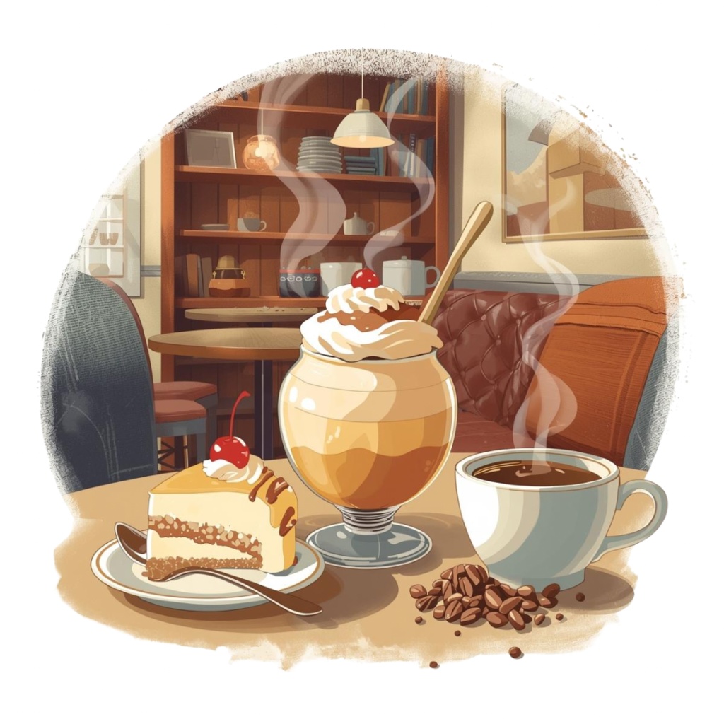 秋のカフェスイーツクリップアートセット