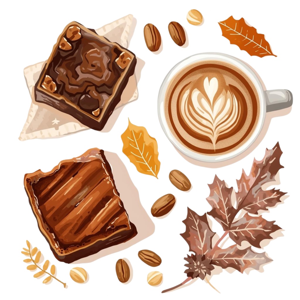 秋のカフェスイーツクリップアートセット