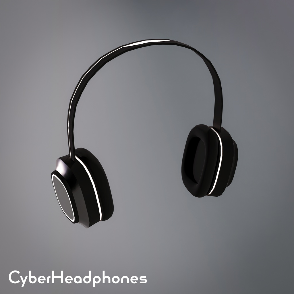 【VRChat/3D Prop】 Wireless Cyber Headphones