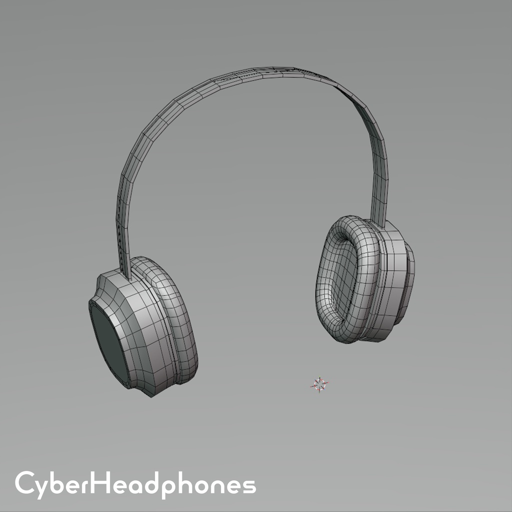 【VRChat/3D Prop】 Wireless Cyber Headphones
