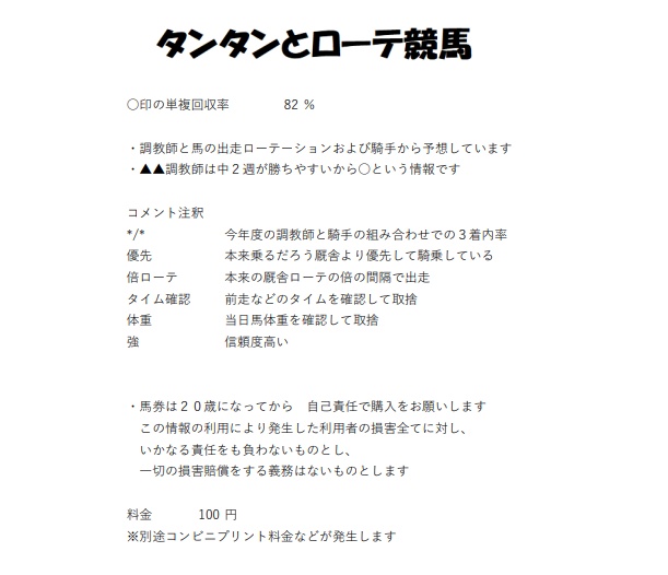 0601競馬予想_タンタンとローテ競馬