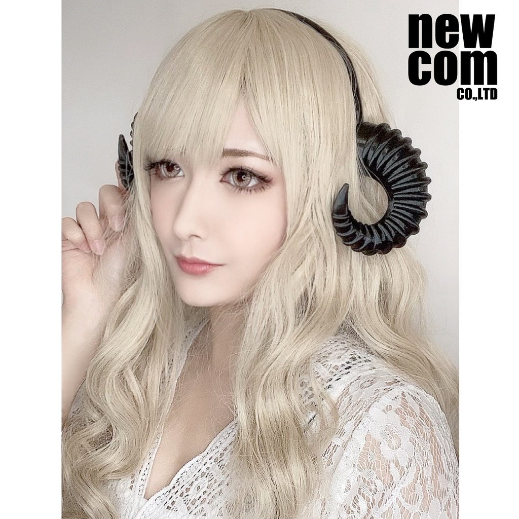 悪魔の角 8型 羊のツノ ハロウィン コスプレ 仮装 カチューシャ付き