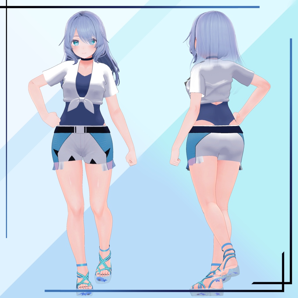 【VRC想定】Kikyo Swim set 2・桔梗水着セット2