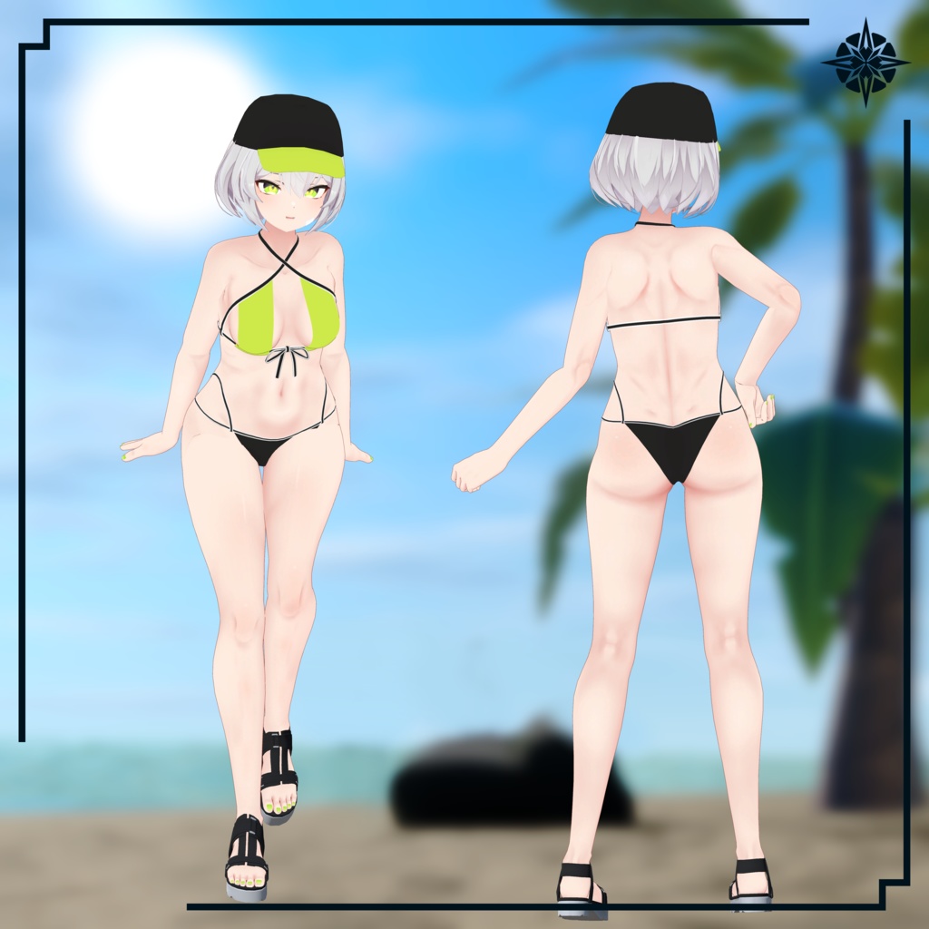 【VRC想定】サマークラスター(Casual Bikini)【チェック&ナイト】