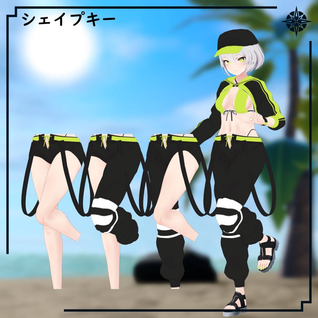 【VRC想定】サマークラスター(Casual Bikini)【チェック&ナイト】