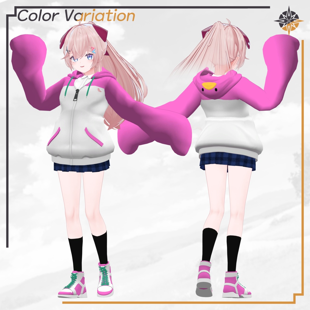 【VRC想定】Penguin Hoodie 【ペルラ用】