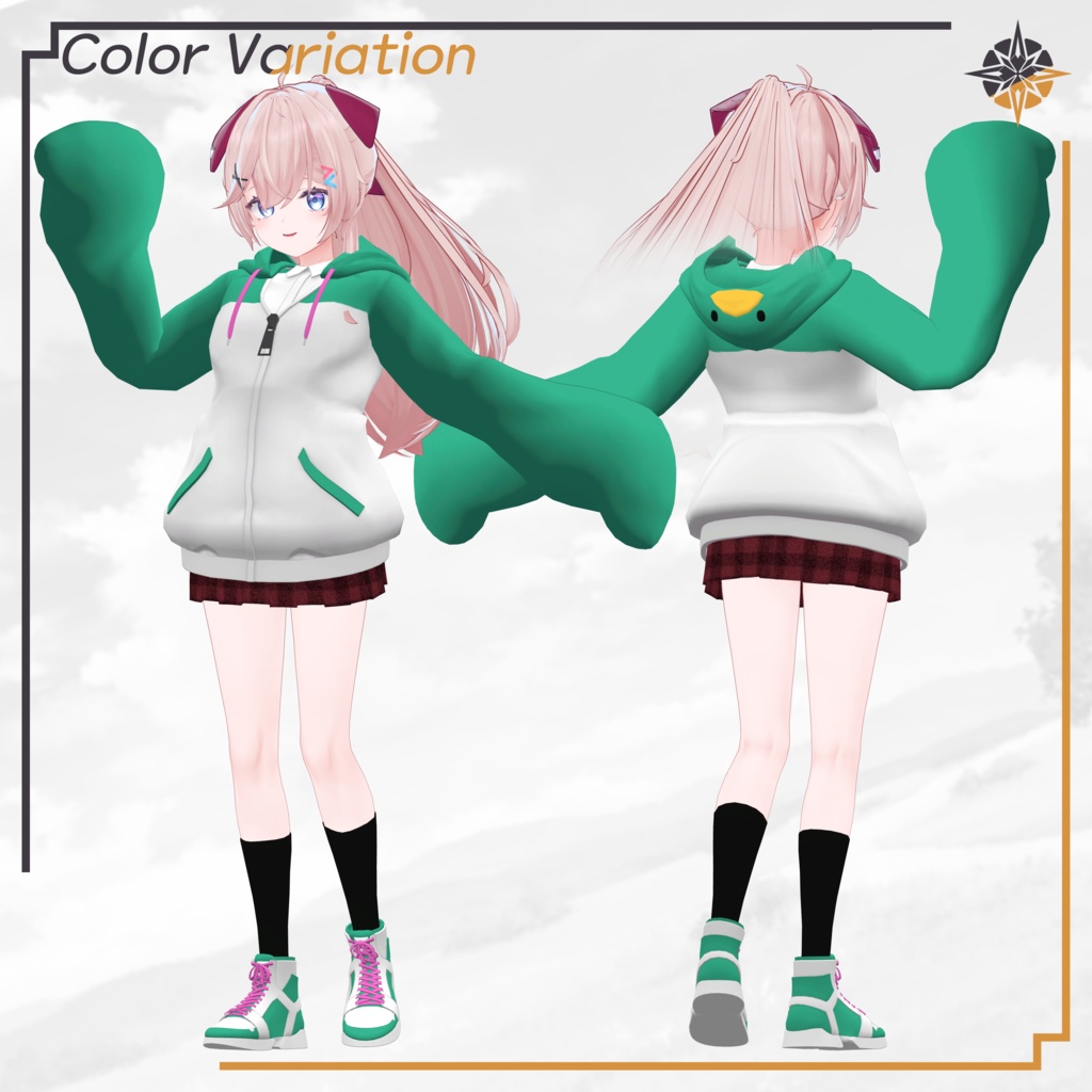 【VRC想定】Penguin Hoodie 【ペルラ用】