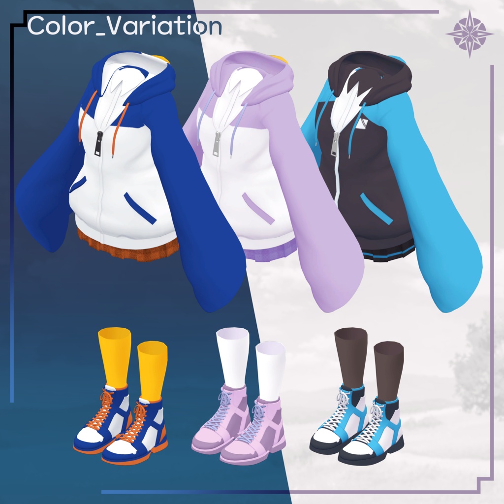 【VRC想定】Penguin Hoodie【モルフォ,萌】