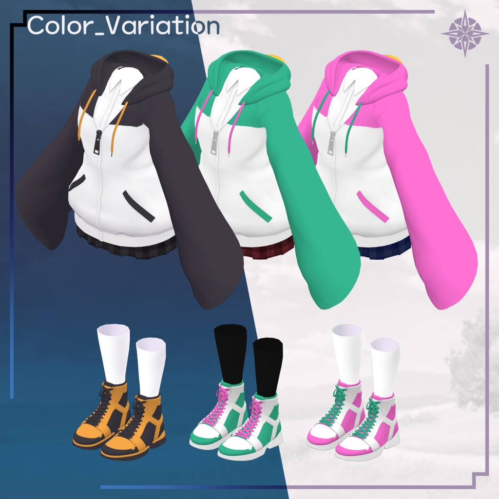 【VRC想定】Penguin Hoodie【モルフォ,萌】