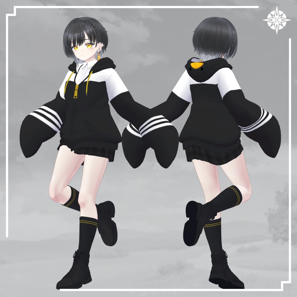 【VRC想定】Penguin Hoodie【ビナア】