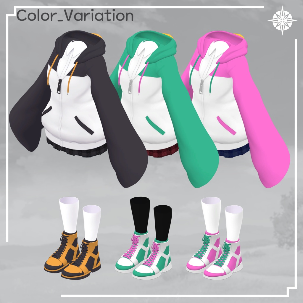 【VRC想定】Penguin Hoodie【ビナア】