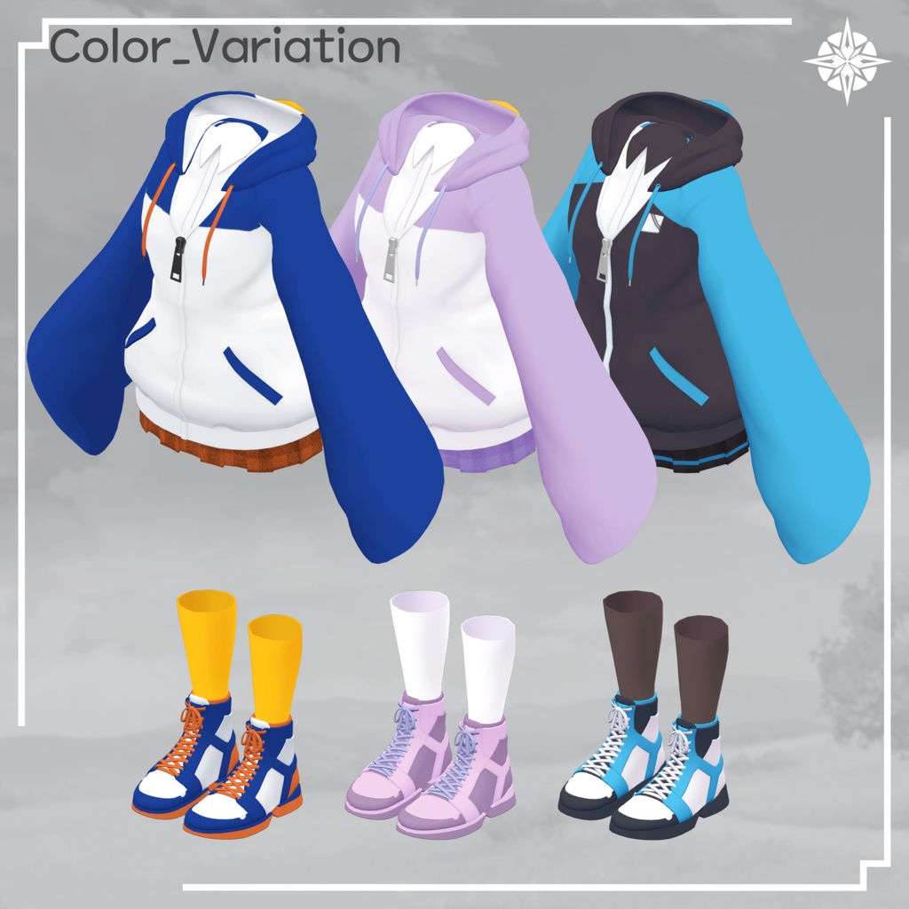 【VRC想定】Penguin Hoodie【ビナア】