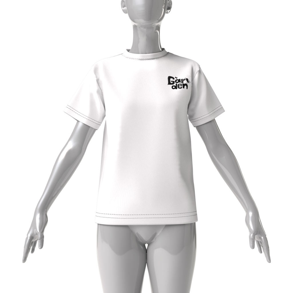 ガーデンビッグシルエットTシャツ(黒・白地)