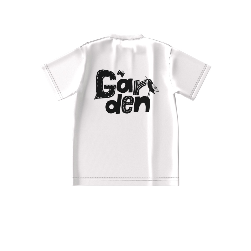 ガーデンビッグシルエットTシャツ(黒・白地)